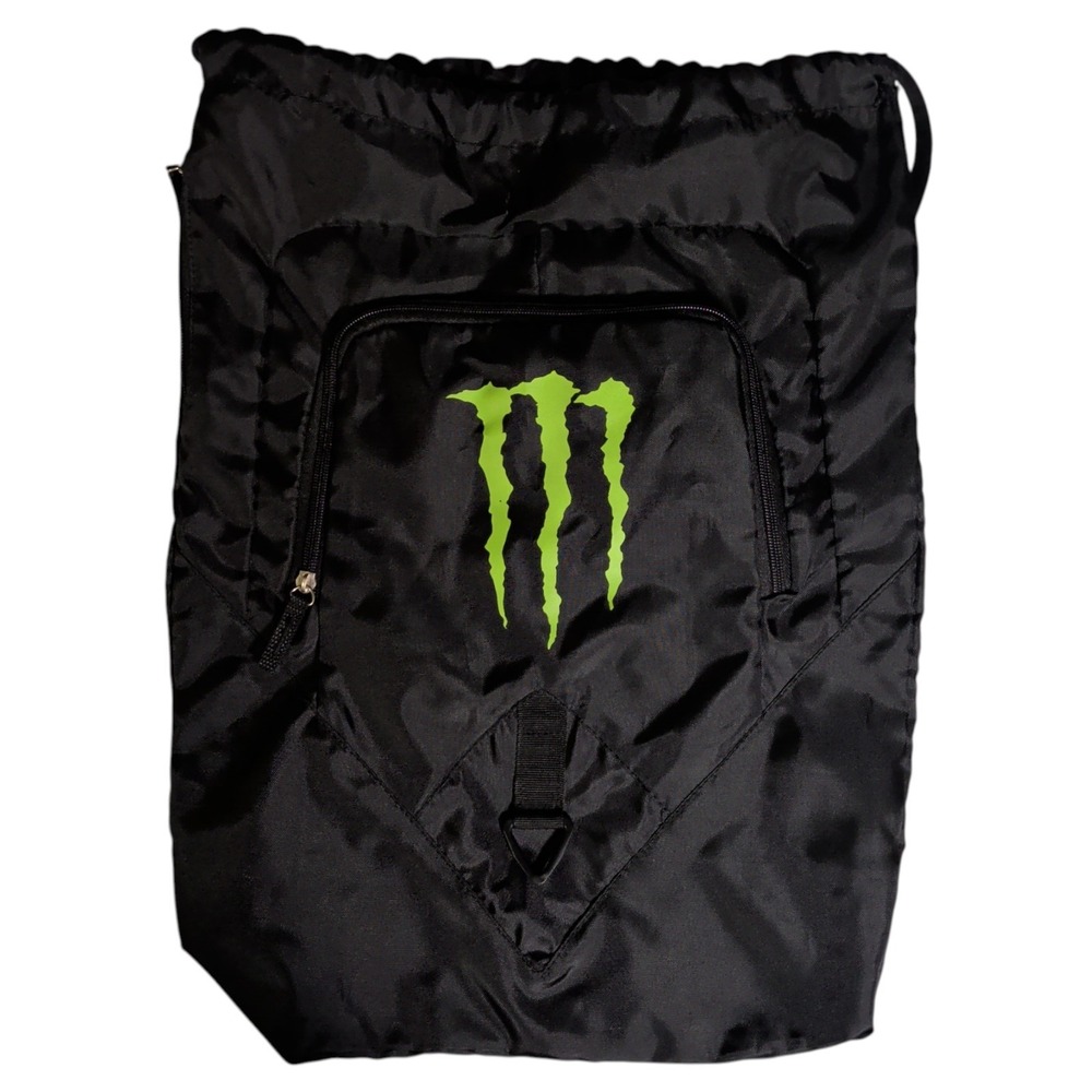 Monster Energy Drink Draw String Backpack Book Bag Gym Y2K Travel Vacation